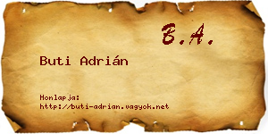 Buti Adrián névjegykártya
